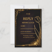 Cartons Réponse Tulipe dorée Luxe Étincelle (Devant)