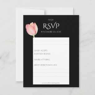 Cartons Réponse Tulipe rose élégante - mariage moderne minimaliste