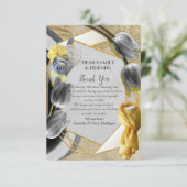 Cartons Réponse Tulipes gris et jaunes sur texture (Debout devant)