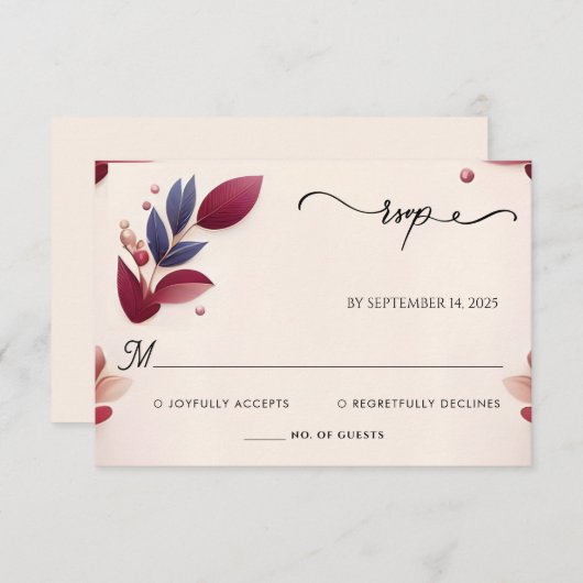 Cartons Réponse Turquoise automne riche Gem Bold Bijoux Mariage To (Devant / Derrière)