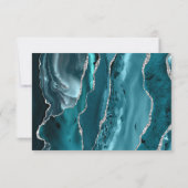 Cartons Réponse Turquoise bleu argenté Agate Mariage foncé (Dos)