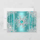 Cartons Réponse Turquoise Blue Winter Wonderland Snowflake Silver  (Dos)