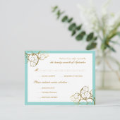 Cartons Réponse Turquoise & Classy Golden Spirals Mariage élégant (Debout devant)