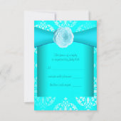 Cartons Réponse Turquoise Damask Rose Turquoise Bleu Toutes les oc (Dos)