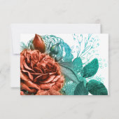 Cartons Réponse Turquoise espagnol - Turquoise et Mariage Floral C (Dos)