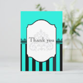 Cartons Réponse Turquoise et noir rayé (Debout devant)