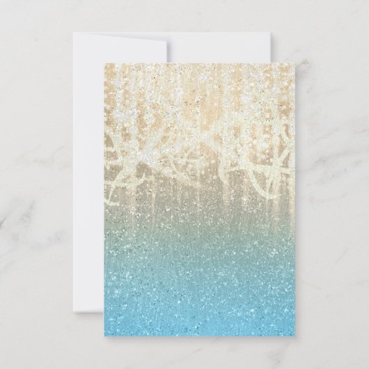 Cartons Réponse Turquoise et or bat mitzvah Extra Sparkly (Dos)