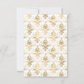 Cartons Réponse Turquoise - Mariage Fleuris de Teal et Or (Dos)