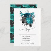 Cartons Réponse Turquoise - Turquoise Black and Silver Floral Mari (Devant / Derrière)