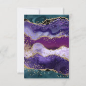 Cartons Réponse Turquoise, violet et or Parties scintillant Mariag (Dos)
