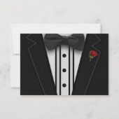 Cartons Réponse Tuxedo avec Monogramme de Cravate Bow (Dos)