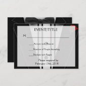 Cartons Réponse Tuxedo avec Monogramme de Cravate Bow (Devant / Derrière)