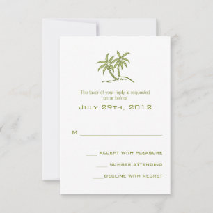 Cartons Réponse Twin Palm Trees Green Tropical Beach Mariage