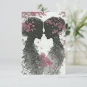 Cartons Réponse Two Brides Hand Drawn Pencil Illustration   (Debout devant)