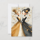 Cartons Réponse Two Brides Hand Drawn Pencil Illustration   (Devant)