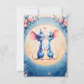 Cartons Réponse Two Hearts, One Love – Wedding Mice. (Dos)