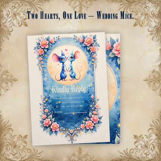 Cartons Réponse Two Hearts, One Love – Wedding Mice.