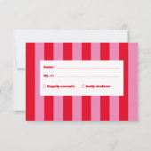 Cartons Réponse Typographie audacieuse, mariage rose et rouge (Dos)