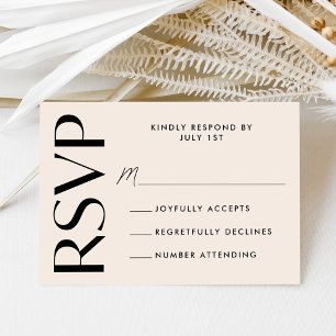 Cartons Réponse Typographie Crémeuse Moderne et Gras pour Mariage