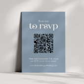 Cartons Réponse Typographie Dusty Blue Code QR Mariage