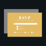 Cartons Réponse Typographie Gras Jaune et Gris Bat mitzvah moderne<br><div class="desc">Typographie en gras Carte RSVP Bat mitzvah moderne Jaune et gris</div>