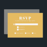 Cartons Réponse Typographie Gras Jaune et Gris Bat mitzvah moderne<br><div class="desc">Typographie en gras Carte RSVP Bat mitzvah moderne Jaune et gris</div>