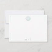 Cartons Réponse Typographie minimale Aqua & White Shell Mariage (Dos)