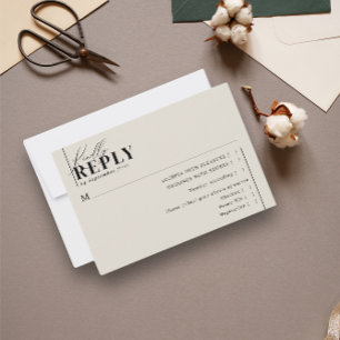 Cartons Réponse Typographie minimaliste moderne Mariage Taupe Repa