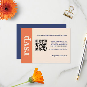 Cartons Réponse Typographie moderne et audacieuse Mariage orange b