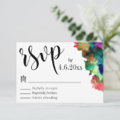 Cartons Réponse Typographie noire avec peinture couleur d'aquarell (Debout devant)