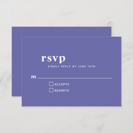 Cartons Réponse Typographie simple Mariage violet moderne (Devant / Derrière)