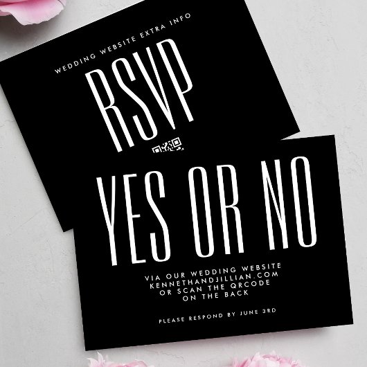 Cartons Réponse Ultra Simple QR CODE Modern Mariage Website