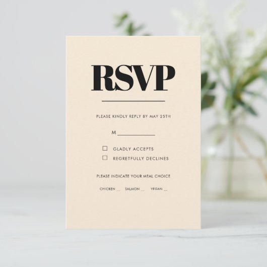 Cartons Réponse Un choix de repas simple, élégant et chic (Debout devant)