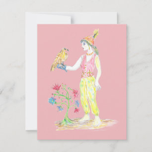 Cartons Réponse Un dessin au crayon de couleur d'une femme