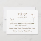 Cartons Réponse Un Mariage Fleur sauvage d'aquarelle élégant (Dos)