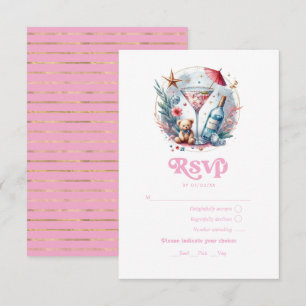 Cartons Réponse Un petit bout arrive Rose et Or Baby Shower