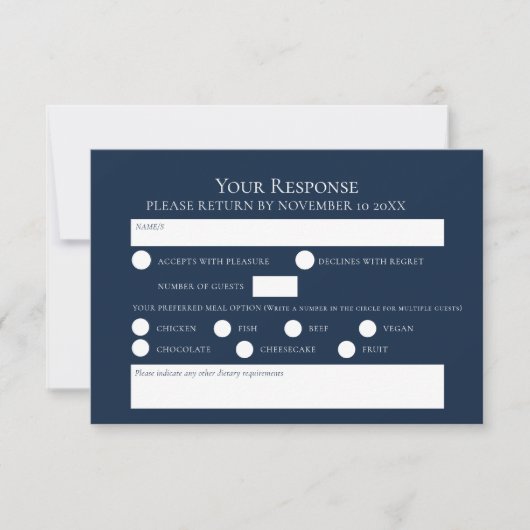 Cartons Réponse Un soir sous le ciel étoilé art mariage (Devant)