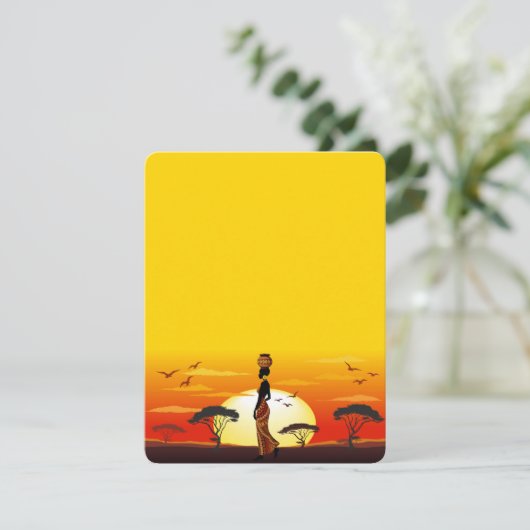 Cartons Réponse Une belle femme africaine Silhouette sur les solei (Debout devant)
