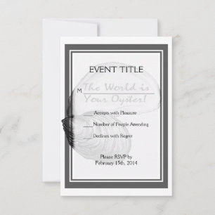 Cartons Réponse Une coquille d'huître avec l'énonciation "le monde