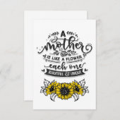 Cartons Réponse Une Mère Est Comme Une Fleur| Citation amusante (Devant / Derrière)
