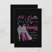 Cartons Réponse Une Reine Est Née En Février Joyeux Anniversaire M (Devant / Derrière)