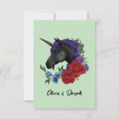 Cartons Réponse Unicorne noire violet Fleurs de Sage Rouge (Dos)