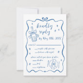 Cartons Réponse Vaches lunaires | Doodles à main | Mariage (Devant)