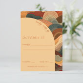 Cartons Réponse Vagues Abstraites rétro Mariage orange en terre cu (Debout devant)