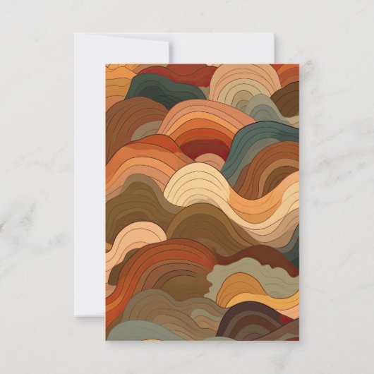 Cartons Réponse Vagues Abstraites rétro Mariage orange en terre cu (Dos)