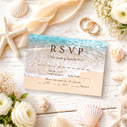 Cartons Réponse Vagues d'océan estivales Mariage tropical sur la p