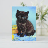 Cartons Réponse Van Gogh Black Kitten avec fils (Debout devant)
