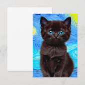 Cartons Réponse Van Gogh Starry Night Black Cat (Devant / Derrière)