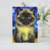 Cartons Réponse Van Gogh Starry Nuit Siamese Cat (Debout devant)