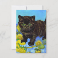 Van Gogh Style Chat avec tournesol
